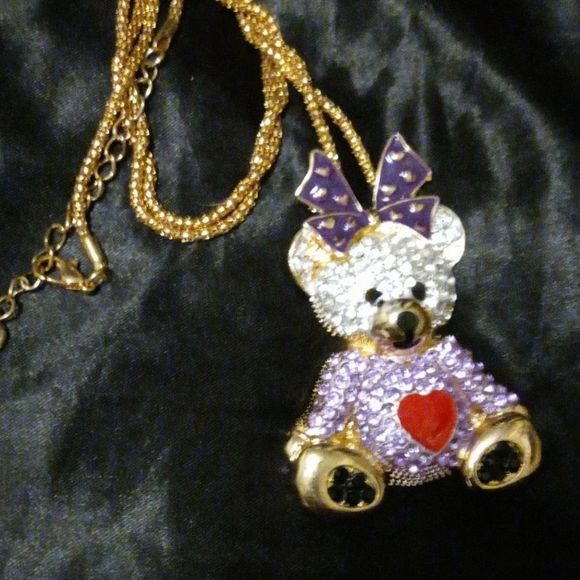 🎉Crystal Teddy Bear Pendant Necklace - Picture 5 of 7